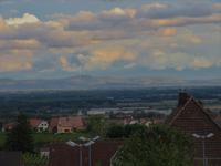 Elsass 09.2020 Blick aus dem Fenster über die Rheinebene