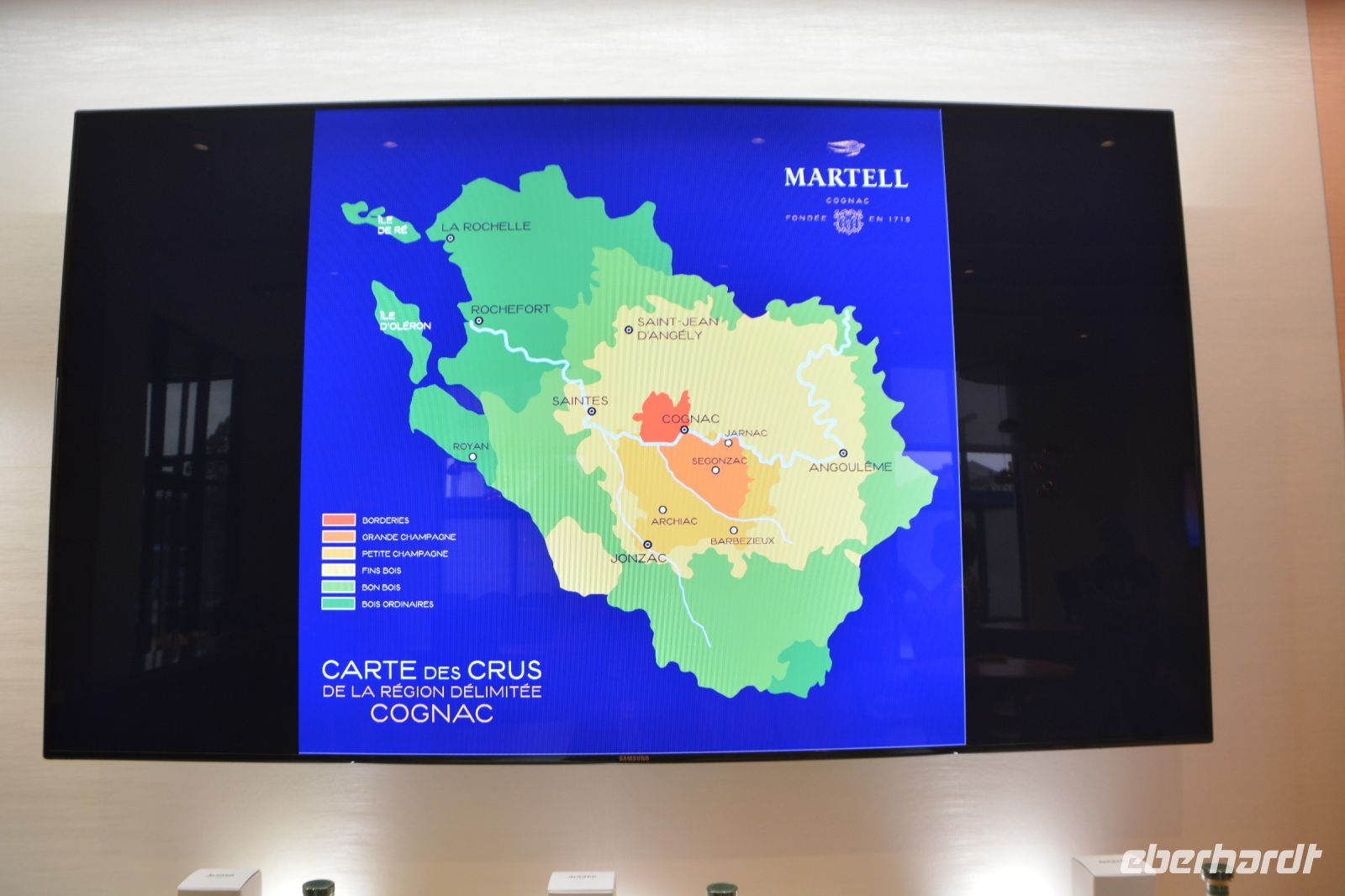 Karte des Weinanbaus in Cognac