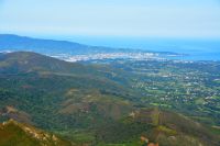 Blick von La Rhune bis Spanien