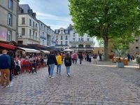 Blich auf den Platz vor Burg und Altstadt von St. Malo, wo unser Hotel und unser Restaurant standen. 