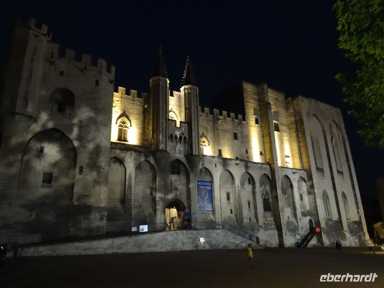 Avignon - Papstpalast bei Nacht