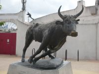 vor der Arena im Zeichen des Stieres