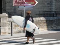 auf dem Weg zur Arbeit in Biarritz