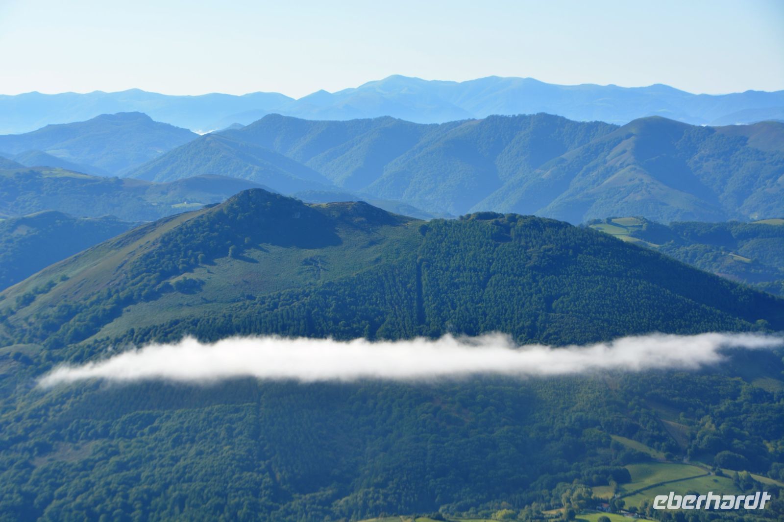 Blick von La Rhune ohne Nebel