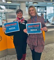 Tag 1 freundlicher Empfang am Flughafen in Frankfurt durch die Reiseleiterinnen Gabriele und Vicky