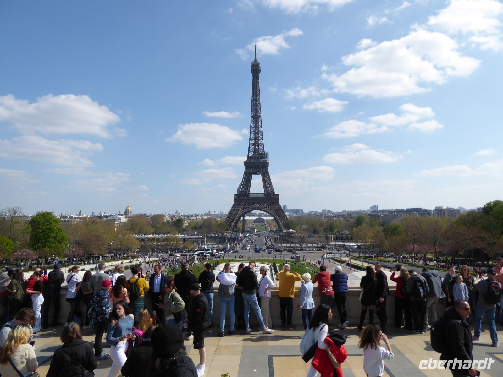 Tag 4 09.04.2023 Blick auf den Eiffelturm vom Trocadéro 