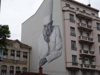 Lyon - Bildnis von Paul Bocus vor der Markthalle