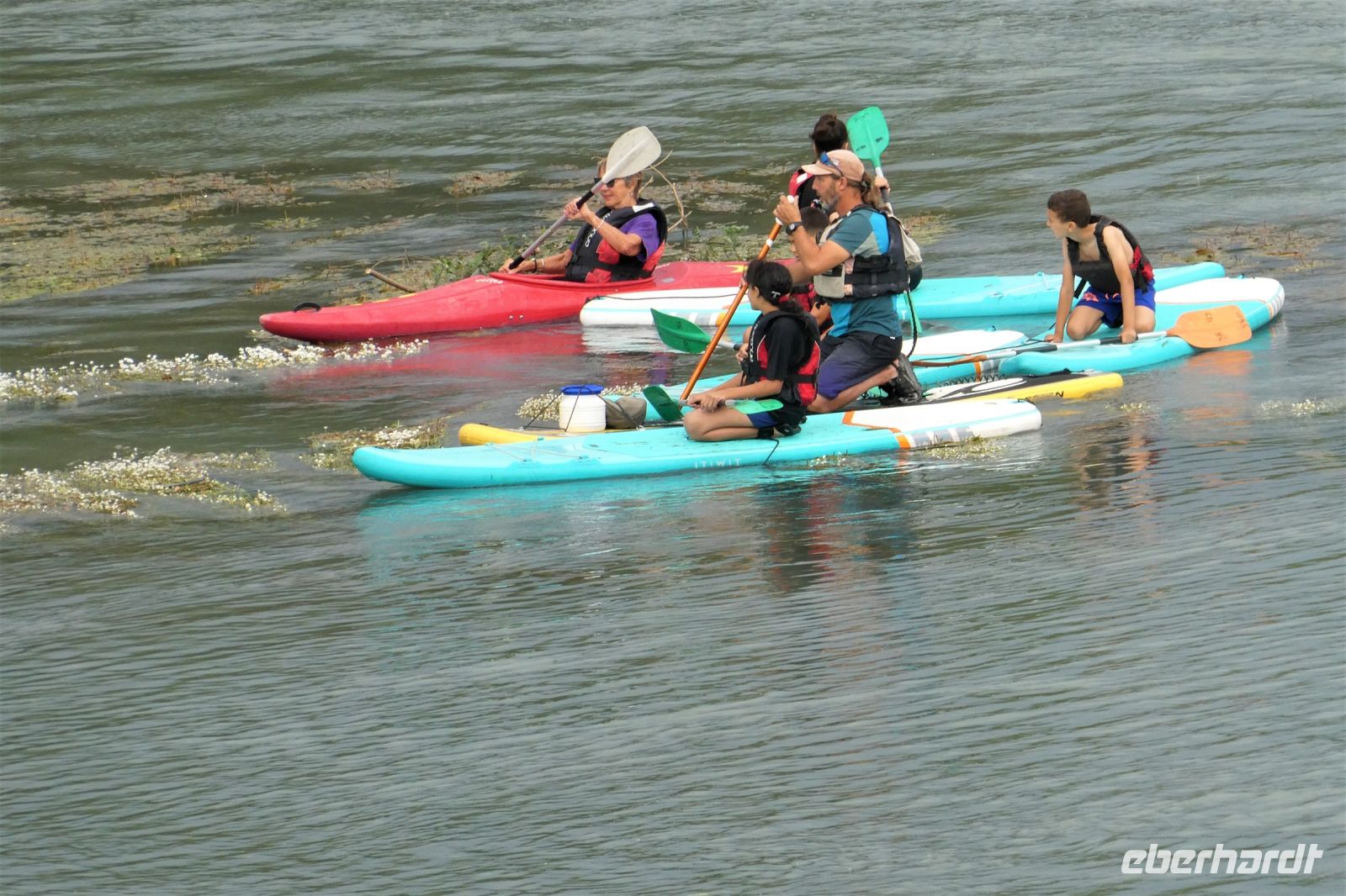 Paddelkurs auf der Rhone