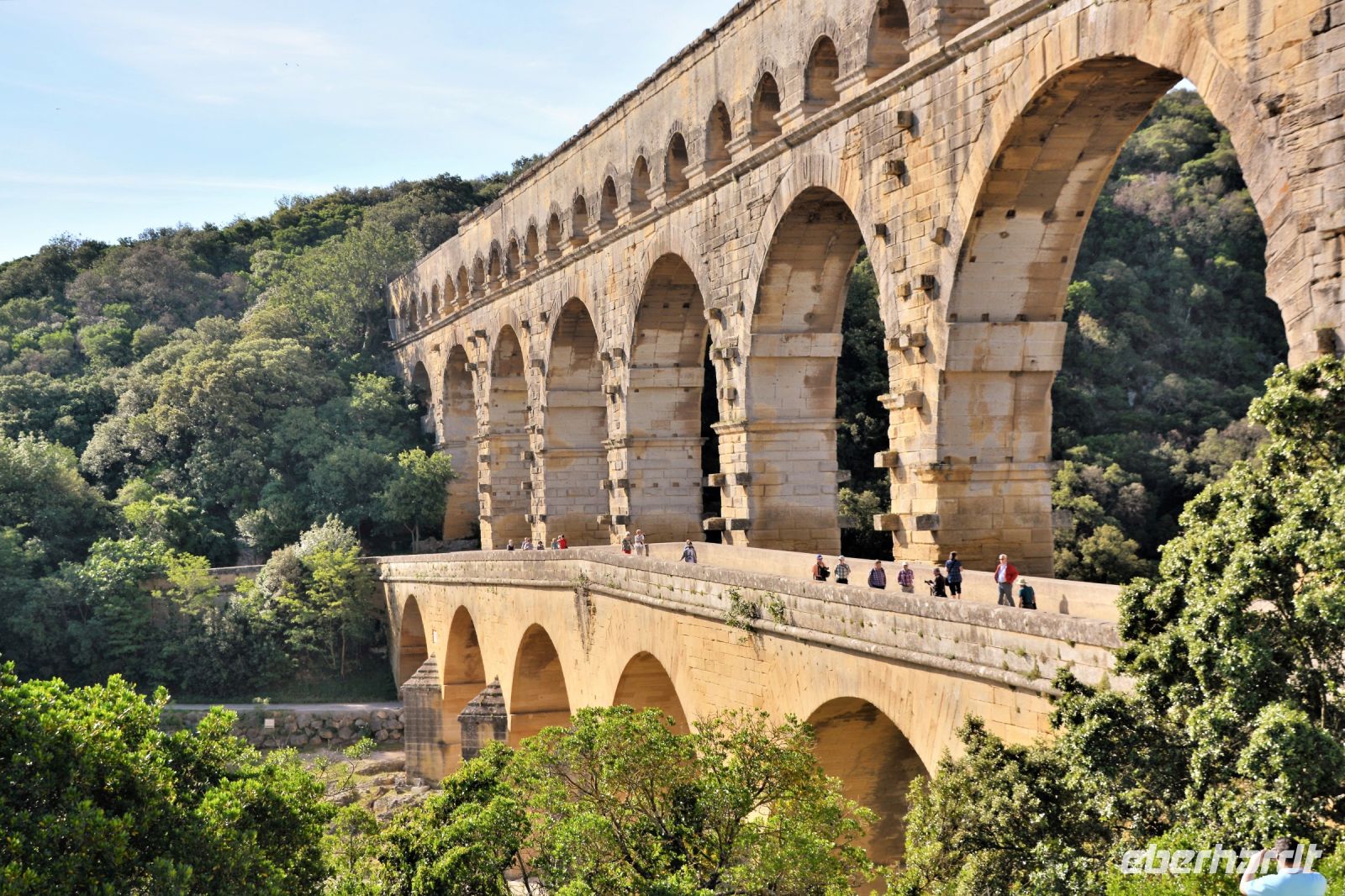 Pont-du-Gard vom Rive-Gauche (linkes Ufer des Gardon)