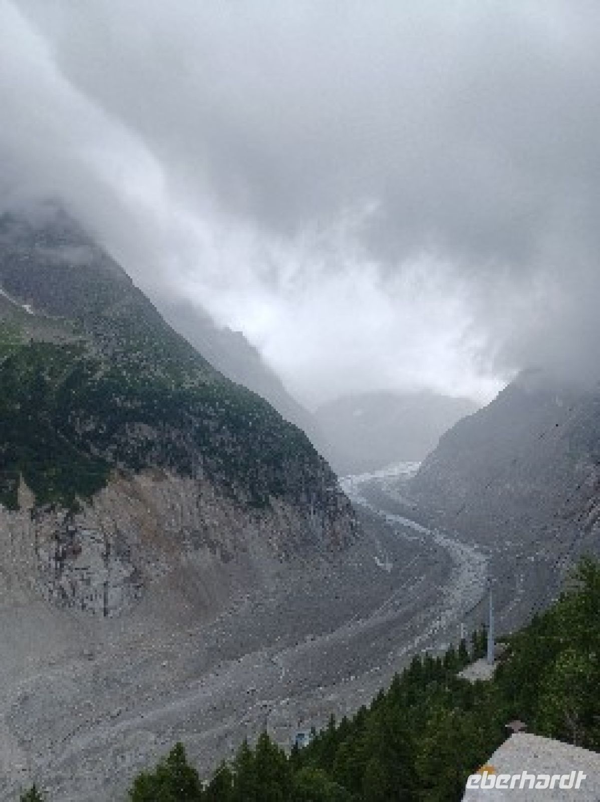 La mer de glace mit rückgebildeter Gletscherzunge 2023