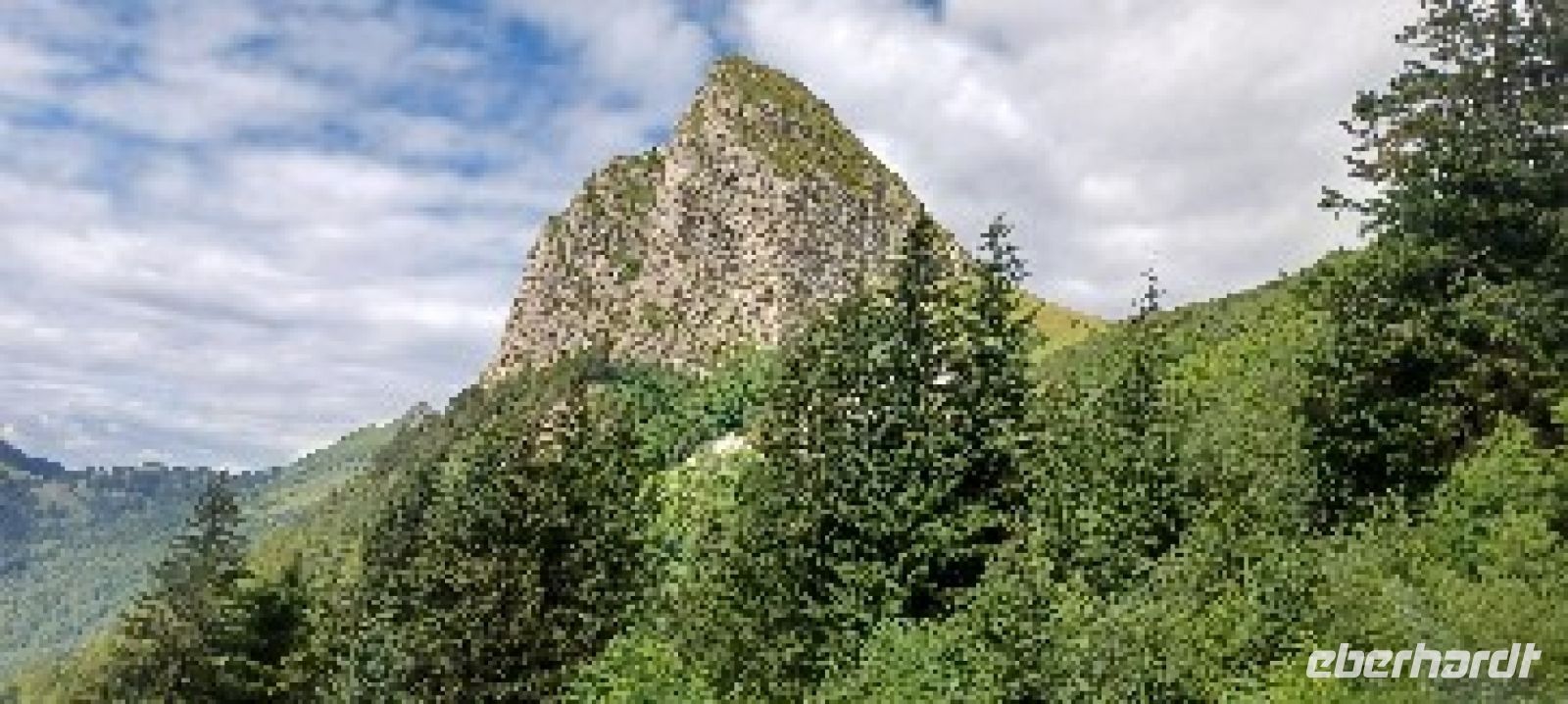 Das Bergmassiv Rochers de Naye vor der Tunneldurchfahrt