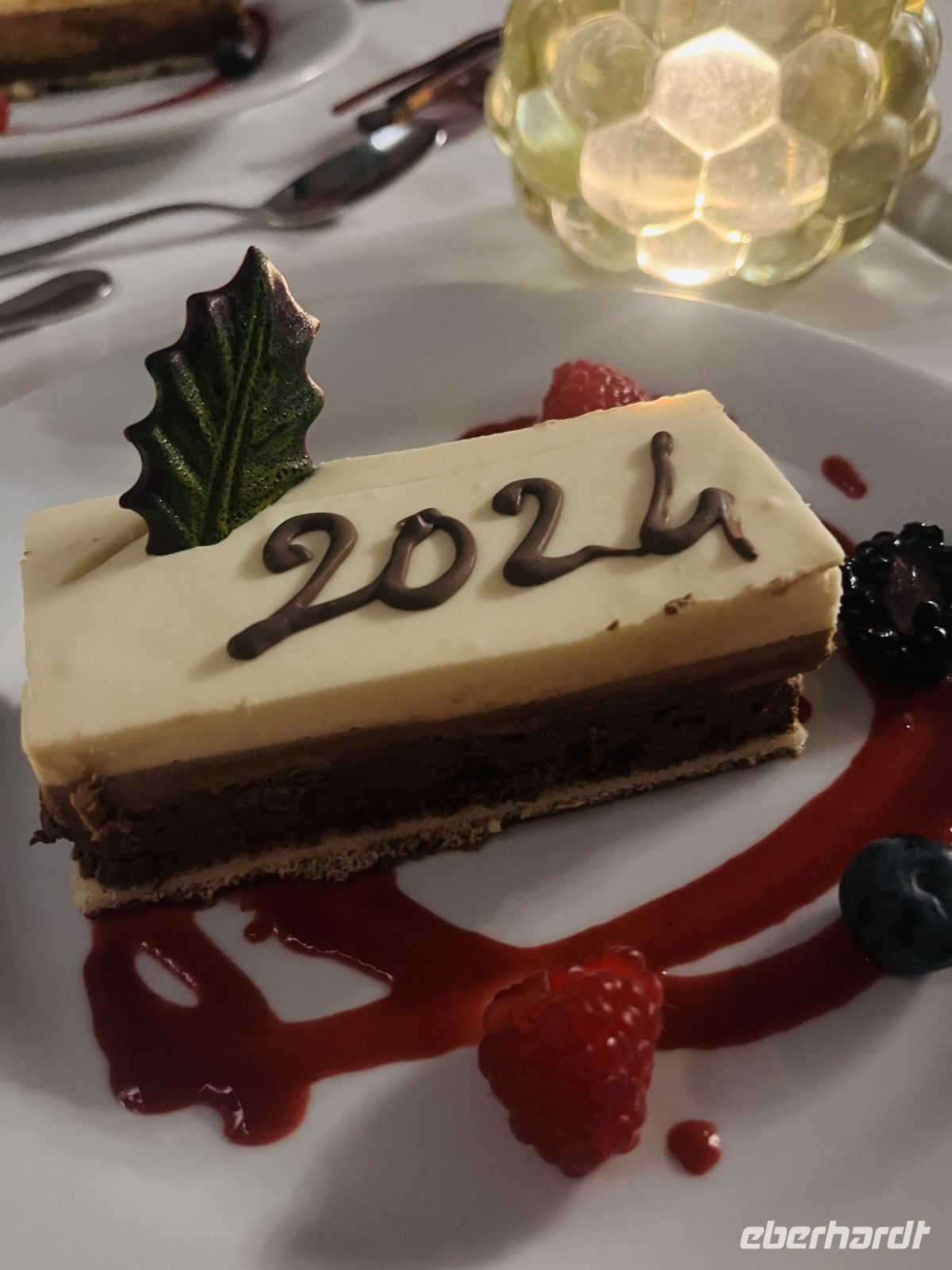 Dessert zum Neujahrstag im Restaurant Marcel