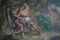 Tag 5, 01.04.2024, St. Sulpice, Fresko von Delacroix, Jakobs Kampf mit dem Engel
