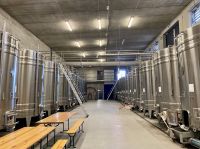 RADREISE LOIRE 3.-11.9.24: Die großen Stahltanks in der Kelter des Weingutes