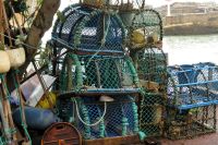 Hummerkäfige im alten Fischerhafen von Biarritz 