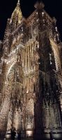 Straßburg am Abend-die Kathedrale wirkt in der Anstrahlung imposant
