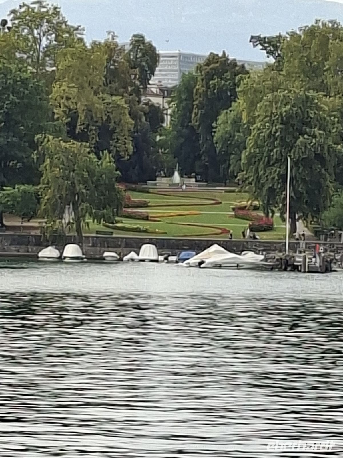 Genf-Blick auf das Internationale Viertel