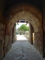 Eingangstunnel mit Zugbrückenwerk von innen, Schloss Angers