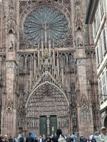Straßburg - Münster Hauptportal mit Rosette (Radfenster)