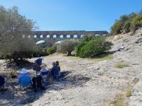 Malen vor der Pont-du-Gard