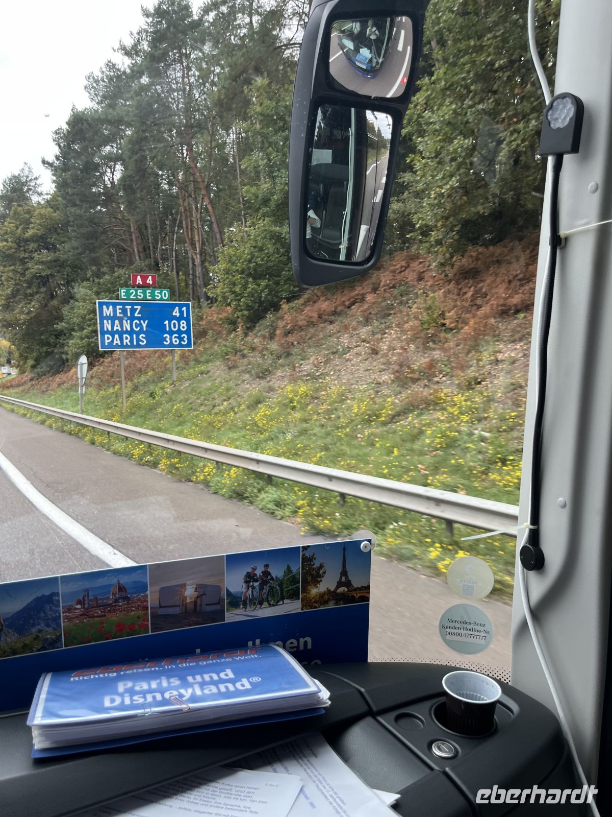 nur noch 363 km bis Paris