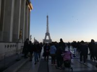 beliebter Eiffelturmblick am Palais Chaillot