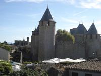 Carcassone Blick auf Schloss und Kirche