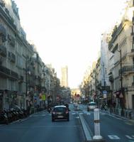 Blick durch die Straße auf den Jakobsturm