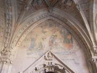 alte Wandmalerei im Tympanoin (Kathedrale León)