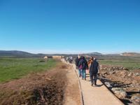 Gruppe auf dem Weg zur Ausgrabung in Numantia