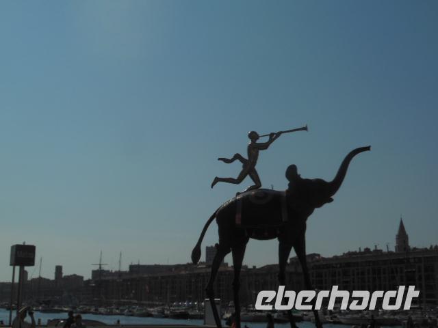 Marseille Figuren am Port Vieux (alter Hafen)