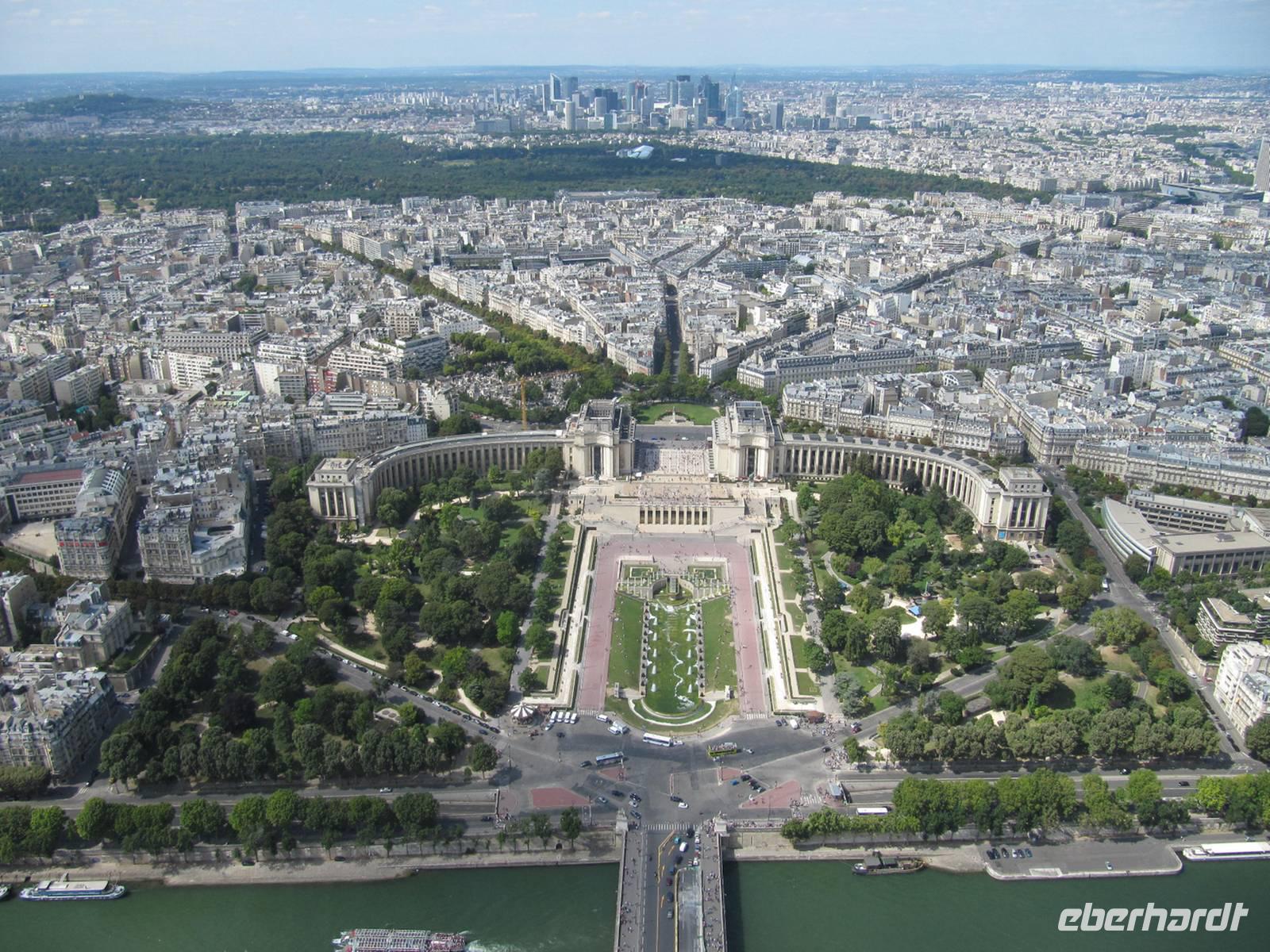 Blick von der Spitze auf Trocadero