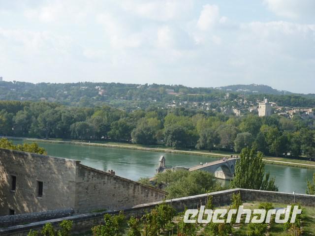 Blick auf die Rhône und die Pont d`Avignon