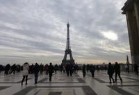 Blick auf den Eiffelturm vom Trocadéro, Paris