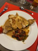 Abendessen: köstlicher Hähnchenspieß