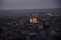 Abendspaziergang Paris - Eiffelturm 2. Etage (115 Meter) - Blickrichtung Arc de Triomphe