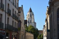 Blick auf gotische Kathedrale Notre-Dame in Dijon