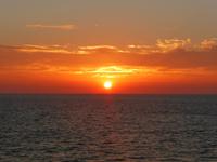 Sonnenuntergang auf Überfahrt von Jersey nach St. Malo