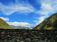 Bergdorf Ushguli, Gipfel von Shkhara (5.068 m), Swanetien