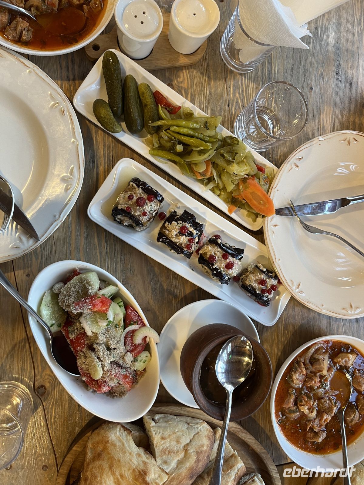 Abendessen, Mestia, Georgien