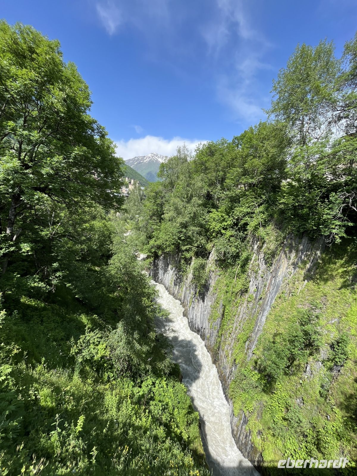 Mestiachala Fluss, Mestia, Georgien