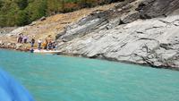 Georgien, Enguri Stausee, Anlanden