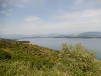 Blick auf Albanien an der engsten Stelle zwischen Korfu und Albanien