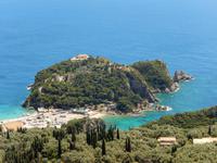 Ausblick Bella Vista - Blick auf das Männerkloster Theotokou