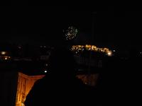 Feuerwerk auf der Dachterrasse des Hotels
