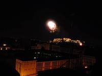 Feuerwerk auf der Dachterrasse des Hotels