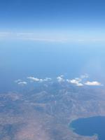 Blick aus dem Flugzeug auf die griechischen Inseln