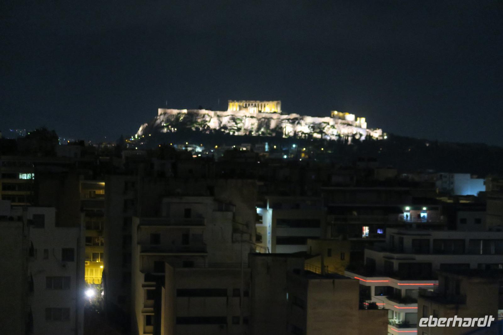 Akropolis bei Nacht