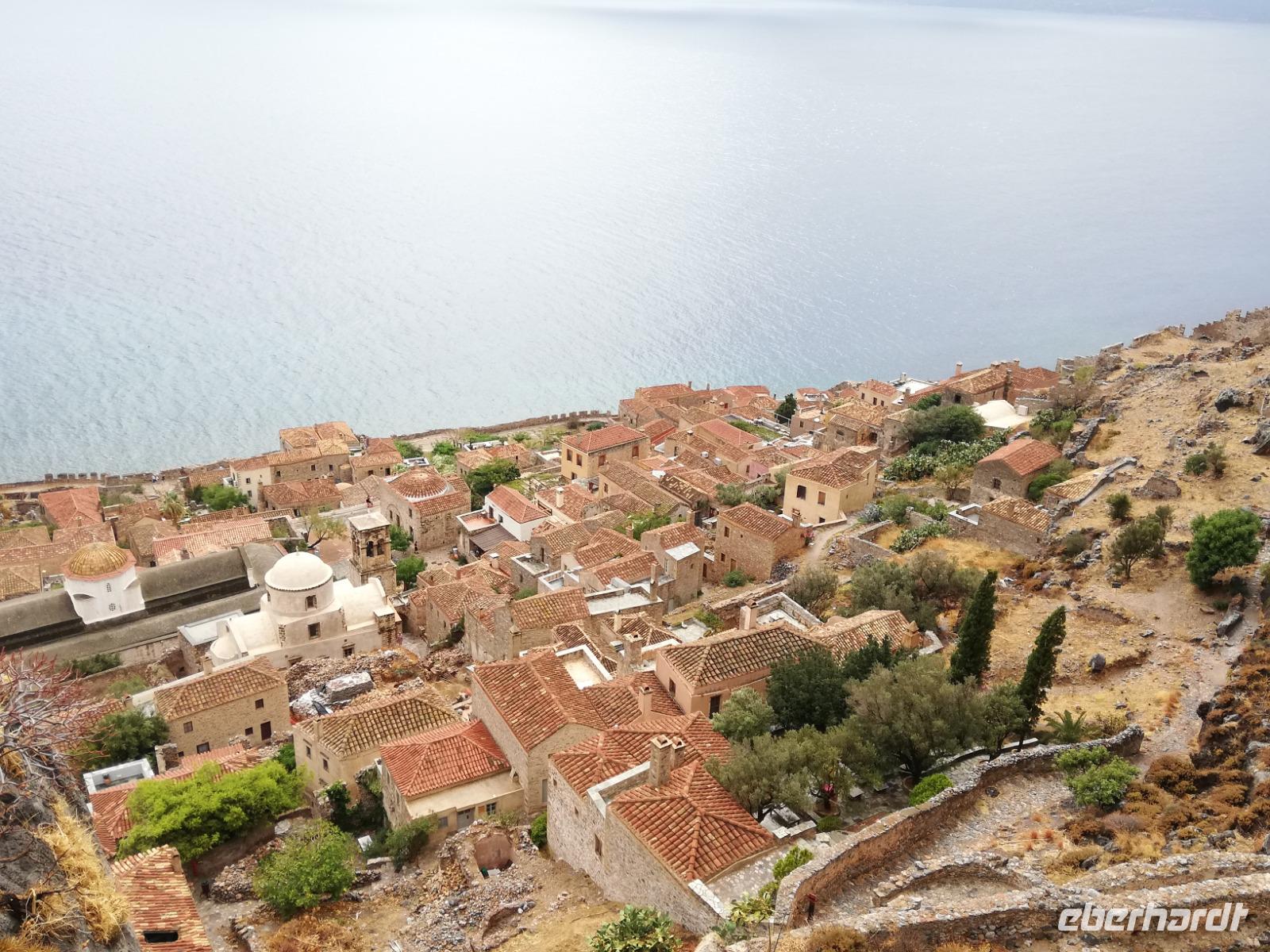 Monemvasia - Blick auf die Dächer der Stadt