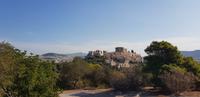 Blick vom Filopappou Hügel auf die Akropolis